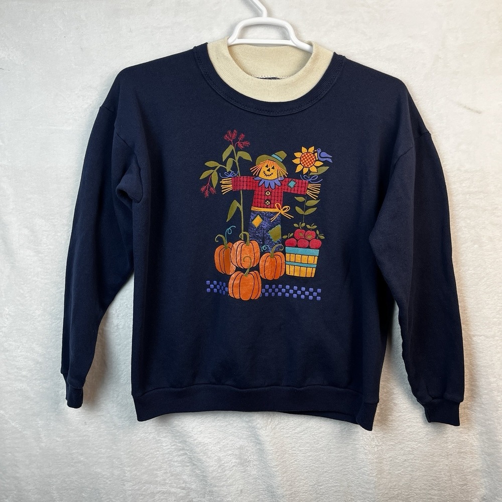 Gopher Sport Womens Sweatshirt Size Large Petite Grandma Fall Scarecrow‎ Pumpkin